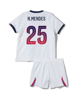 Billige Fotballdrakt Paris Saint-Germain Nuno Mendes #25 Replika Bortedraktsett Barn 2026-27 Kortermet (med bukser)